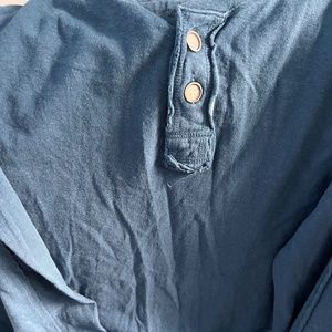 Gramicci Large  Blue Men's Long Sleeve Shirt Exposed Seams